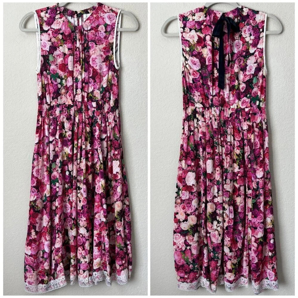 Kate Spade New York Rose Print Tie Back Dress